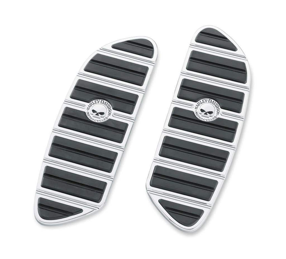 HARLEY-DAVIDSON WILLIE G SKULL FOOTBOARD INSERTS-SWEPT WING FOR SOFTAIL