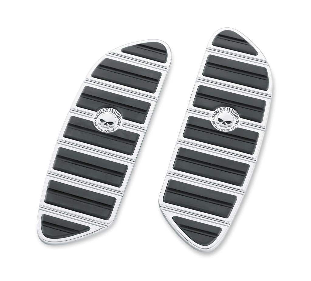 HARLEY-DAVIDSON WILLIE G SKULL FOOTBOARD INSERTS-SWEPT WING FOR SOFTAIL