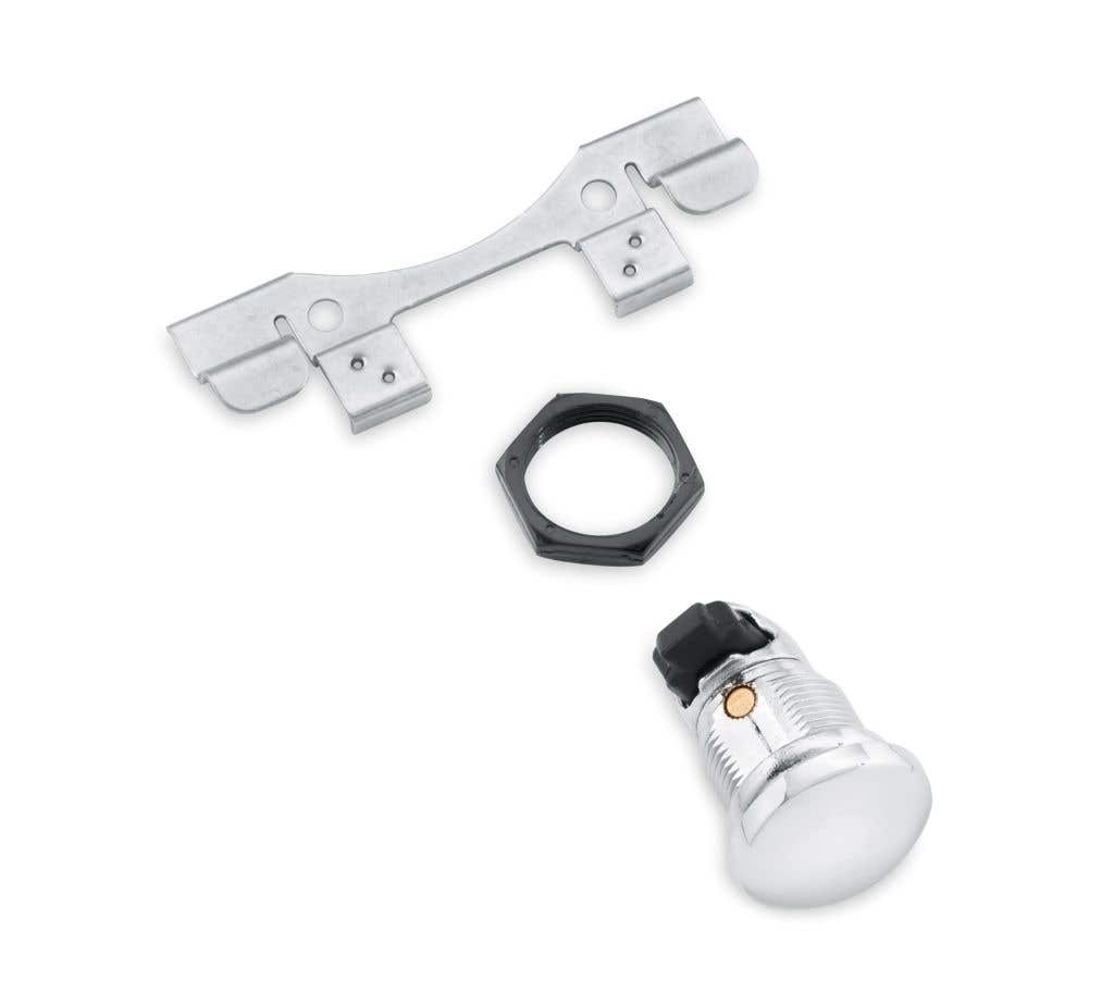 HARLEY-DAVIDSON SMOOTH PUSH-BUTTON FUEL CONSOLE DOOR RELEASE - CHROME