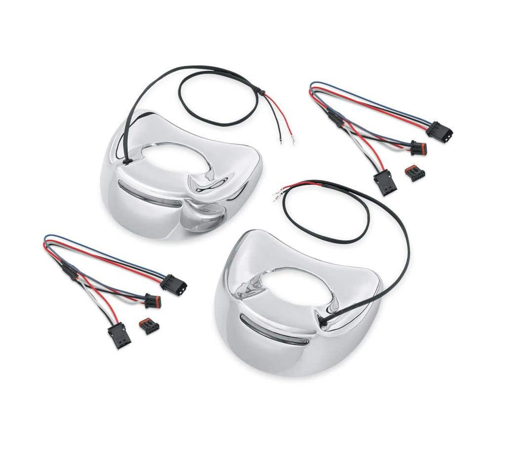 HARLEY-DAVIDSON CHROME ILLUMINATED FAIRING MOUNT MIRROR COVERS