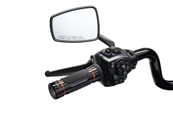 HARLEY-DAVIDSON ADVERSARY COLLECTION HEATED HAND GRIPS   BLACK WITH ORANGE HIGHLIGHTS