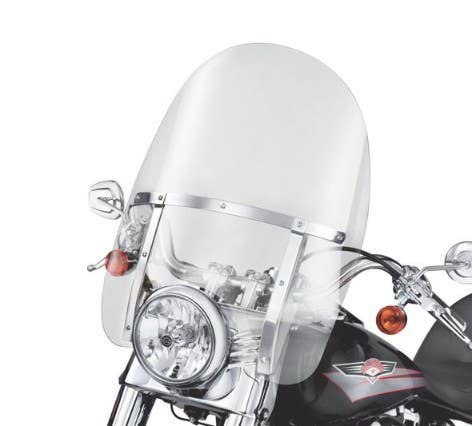 HARLEY-DAVIDSON KING-SIZE H-D DETACHABLES WINDSHIELD FOR FL SOFTAIL MODELS - 21 IN. CLEAR POLISHED BRACES