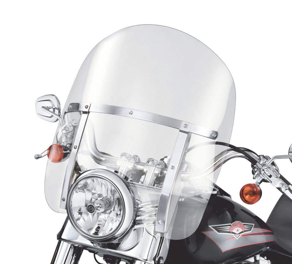HARLEY-DAVIDSON KING-SIZE H-D DETACHABLES WINDSHIELD FOR FL SOFTAIL MODELS - 18 IN. LIGHT SMOKE POLISHED BRACES
