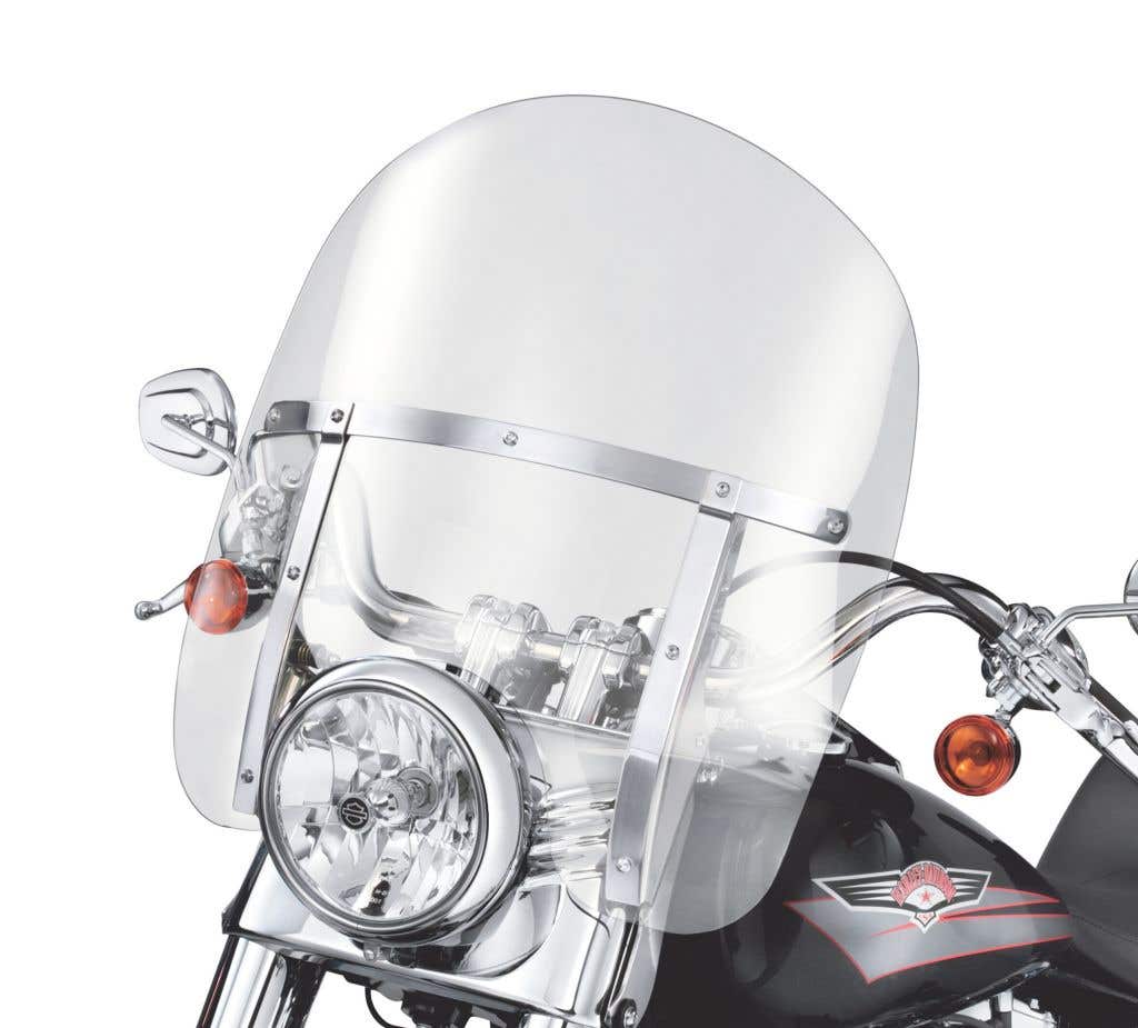 HARLEY-DAVIDSON KING-SIZE H-D DETACHABLES WINDSHIELD FOR FL SOFTAIL MODELS - 18 IN. LIGHT SMOKE POLISHED BRACES