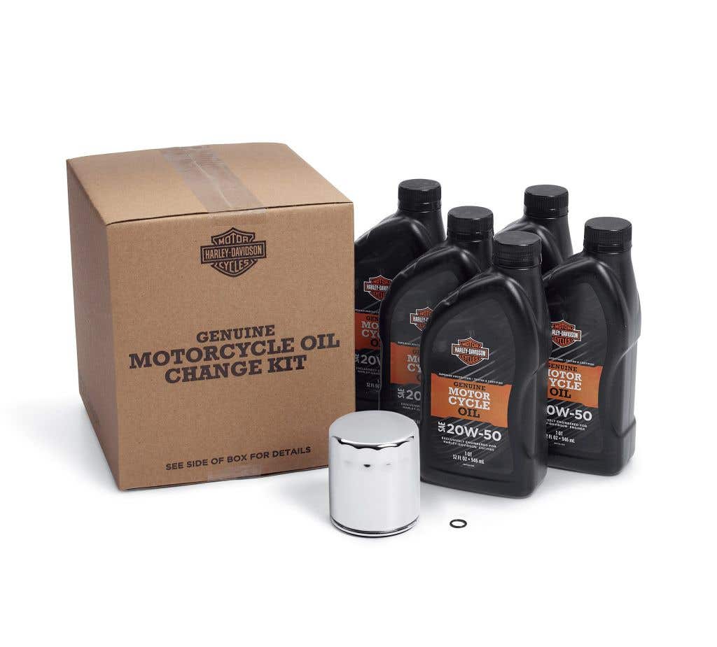 HARLEY-DAVIDSON 5 QT. H-D 360 MOTORCYCLE OIL CHANGE KIT  CHROME FILTER