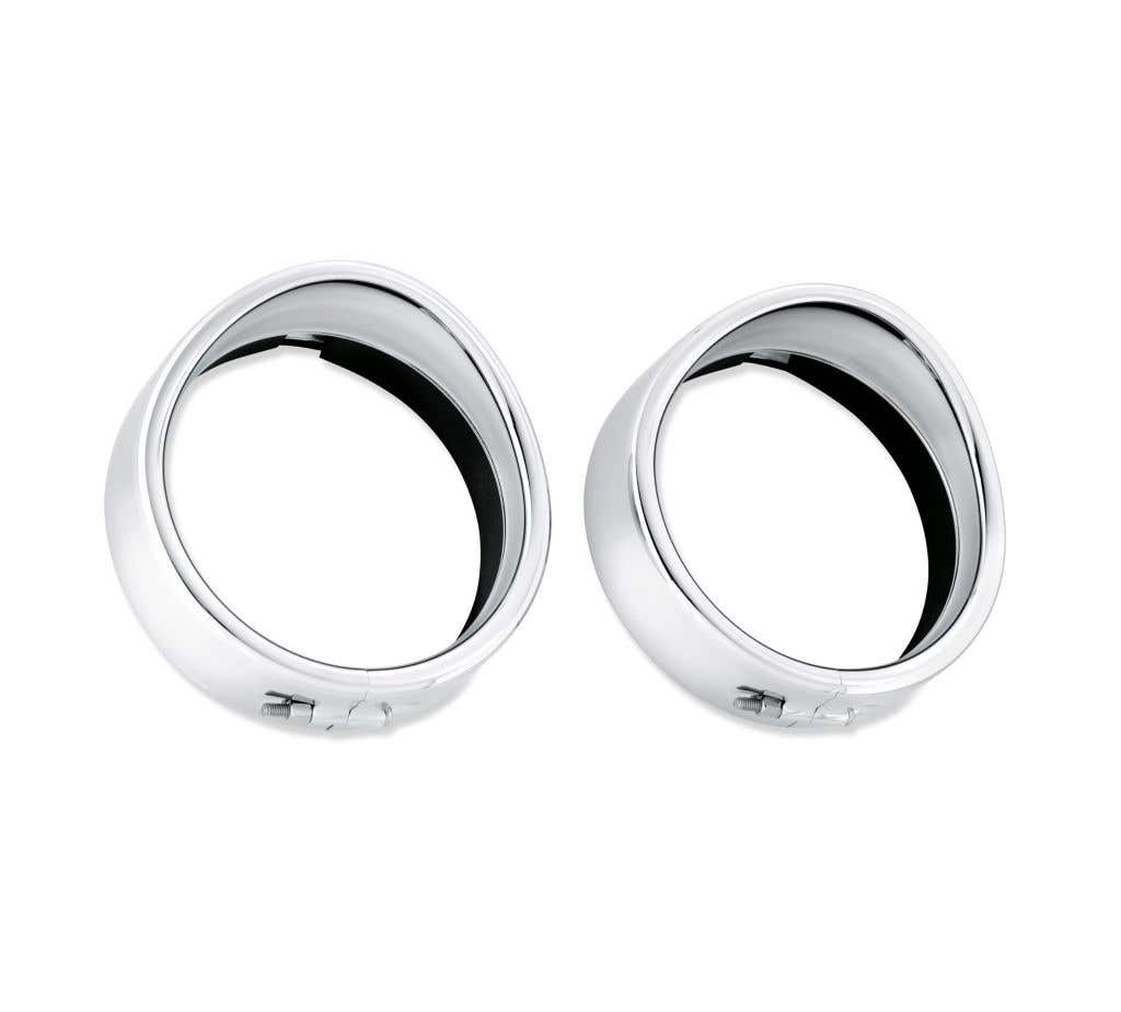 HARLEY-DAVIDSON CHROME VISOR PASSING LAMP TRIM RINGS