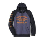 HARLEY-DAVIDSON MENS OLD ENGLISH STACKED BAR & SHIELD RAGLAN HOODIE