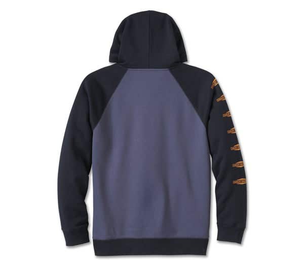 HARLEY-DAVIDSON MENS OLD ENGLISH STACKED BAR & SHIELD RAGLAN HOODIE