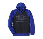 HARLEY-DAVIDSON MENS OLD ENGLISH STACKED BAR & SHIELD RAGLAN HOODIE