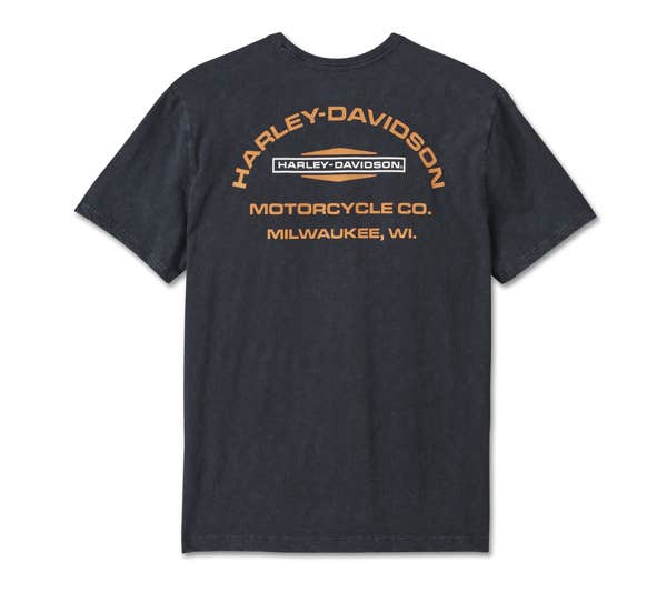 HARLEY-DAVIDSON MENS STACKED BAR & SHIELD SLUB TEE