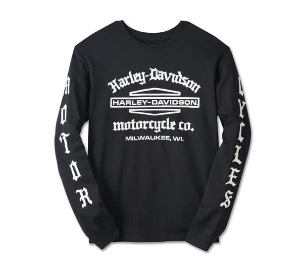 HARLEY-DAVIDSON MENS OLD ENGLISH STACKED BAR & SHIELD TEE