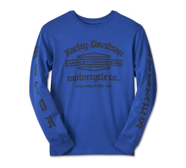 HARLEY-DAVIDSON MENS OLD ENGLISH STACKED BAR & SHIELD TEE