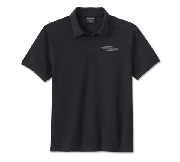 HARLEY-DAVIDSON MENS STACKED BAR & SHIELD POLO