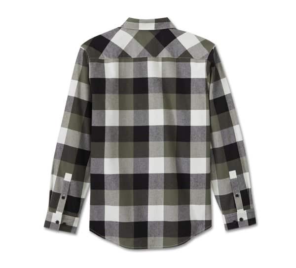 HARLEY-DAVIDSON MENS ESSENCE LONG SLEEVE FLANNEL SHIRT