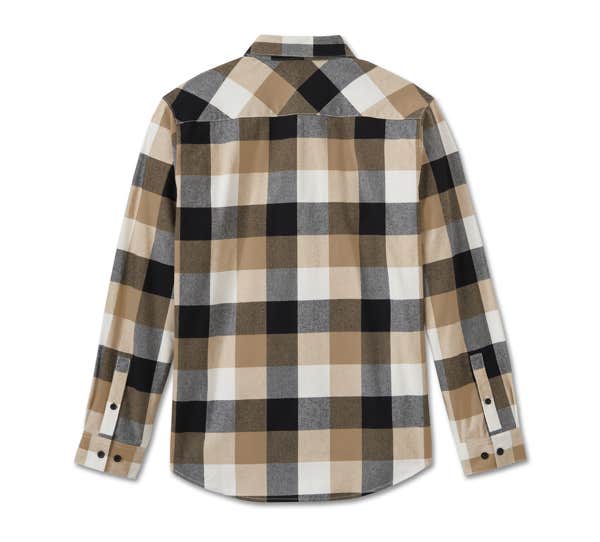HARLEY-DAVIDSON MENS ESSENCE LONG SLEEVE FLANNEL SHIRT