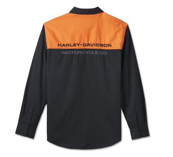 HARLEY-DAVIDSON MENS STACKED BAR & SHIELD LONG SLEEVE SHIRT