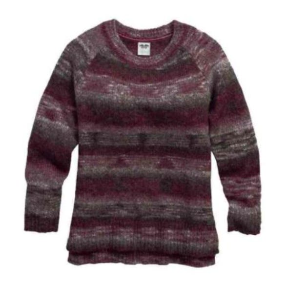 HARLEY-DAVIDSON WOMENS MARL KNIT RAGLAN SLEEVES SWEATER