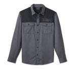 HARLEY-DAVIDSON MENS STACKED BAR & SHIELD LONG SLEEVE SHIRT