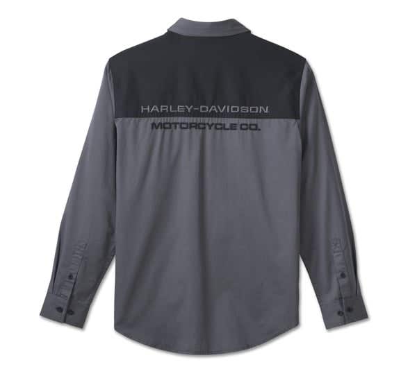 HARLEY-DAVIDSON MENS STACKED BAR & SHIELD LONG SLEEVE SHIRT
