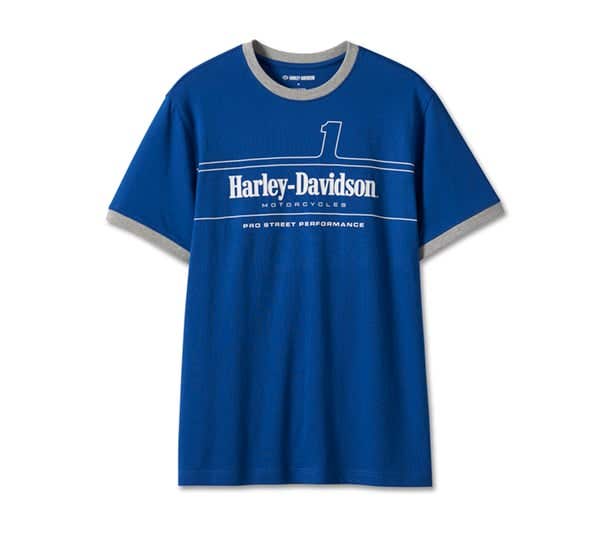 HARLEY-DAVIDSON MENS #1 RACING RINGER TEE
