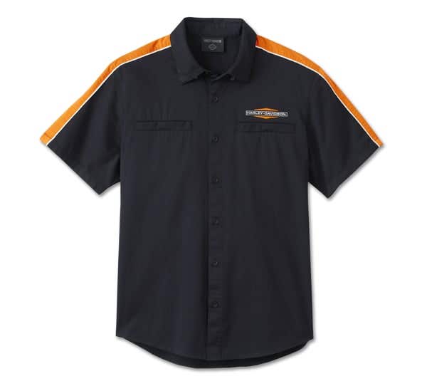 HARLEY-DAVIDSON MENS STACKED BAR & SHIELD SHORT SLEEVE SHIRT