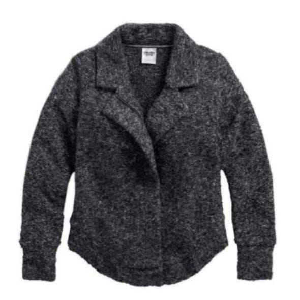 HARLEY-DAVIDSON WOMENS BIKER ZIPPER CARDIGAN SWEATER