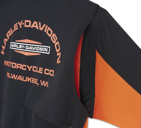 HARLEY-DAVIDSON MENS H-D TECH MILWAUKEE SHORT SLEEVE SHIRT