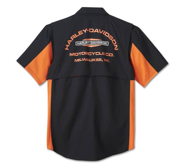 HARLEY-DAVIDSON MENS H-D TECH MILWAUKEE SHORT SLEEVE SHIRT