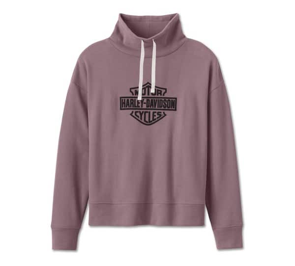 HARLEY-DAVIDSON WOMENS BAR & SHIELD FUNNEL NECK PULLOVER