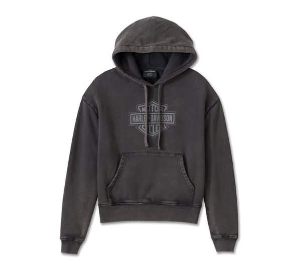 HARLEY-DAVIDSON WOMENS OVERSIZED WASHED BAR & SHIELD HOODIE