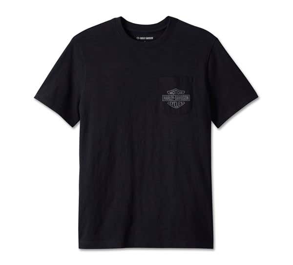 HARLEY-DAVIDSON MENS BAR & SHIELD 3D POCKET TEE
