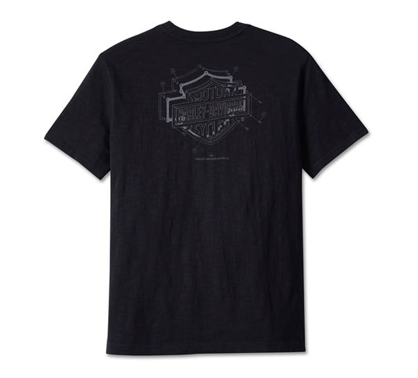HARLEY-DAVIDSON MENS BAR & SHIELD 3D POCKET TEE