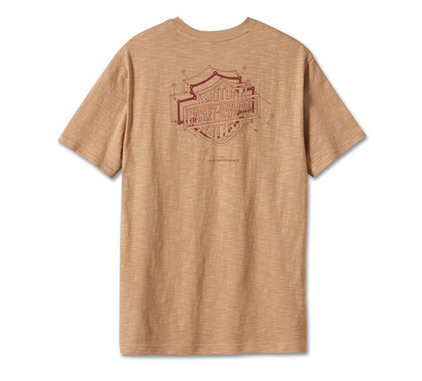 HARLEY-DAVIDSON MENS BAR & SHIELD 3D POCKET TEE