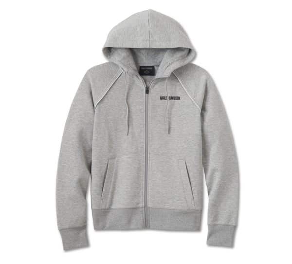HARLEY-DAVIDSON WOMENS CLASSIC BAR & SHIELD ZIP FRONT HOODIE