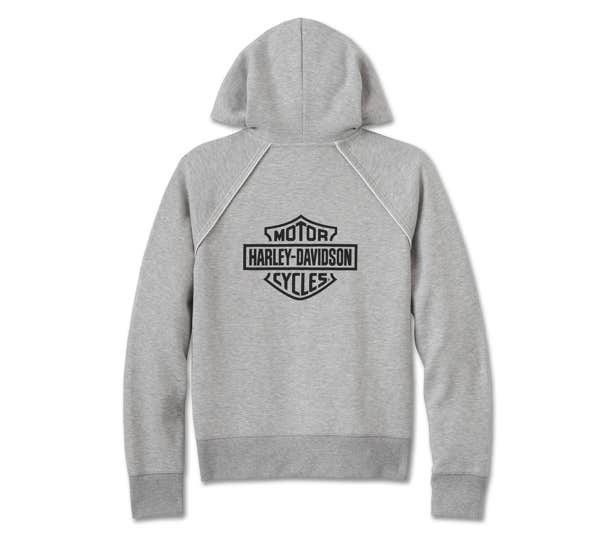 HARLEY-DAVIDSON WOMENS CLASSIC BAR & SHIELD ZIP FRONT HOODIE