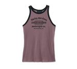 HARLEY-DAVIDSON WOMENS STACKED BAR & SHIELD RACERBACK TANK