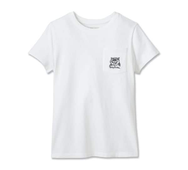 HARLEY-DAVIDSON WOMENS H-D ROSEBUD POCKET TEE