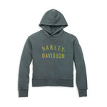 HARLEY-DAVIDSON WOMENS RACER FONT CROSSOVER NECK HOODIE