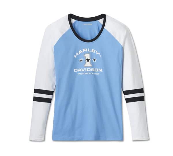 HARLEY-DAVIDSON WOMENS FIRST-CLASS LONG SLEEVE RAGLAN TOP