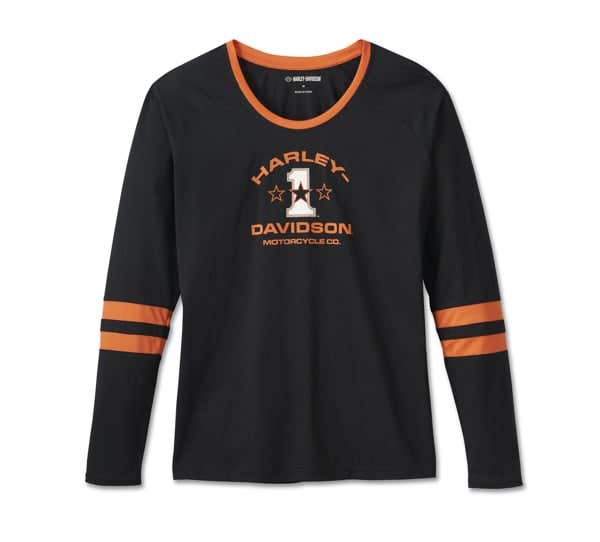 HARLEY-DAVIDSON WOMENS FIRST-CLASS LONG SLEEVE RAGLAN TOP
