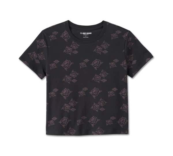 HARLEY-DAVIDSON WOMENS H-D ROSEBUD PRINT TOP