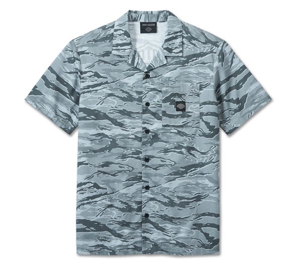 HARLEY-DAVIDSON MENS BAR & SHIELD CAMO SHIRT