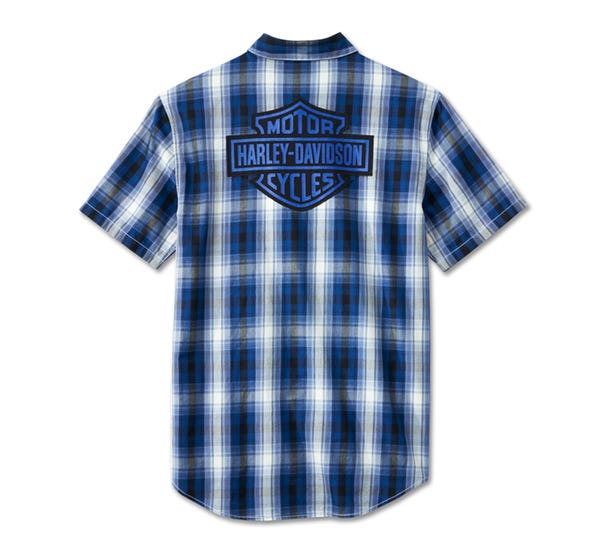 HARLEY-DAVIDSON MENS BAR & SHIELD SS PLAID SHIRT