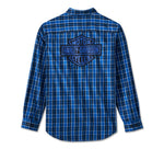 HARLEY-DAVIDSON MENS BAR & SHIELD LS PLAID SHIRT