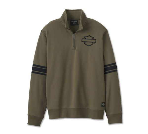 HARLEY-DAVIDSON MENS BAR & SHIELD 1/4 ZIP FLEECE