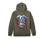 HARLEY-DAVIDSON MENS LOADED WITH HORSEPOWER RAGLAN HOODIE