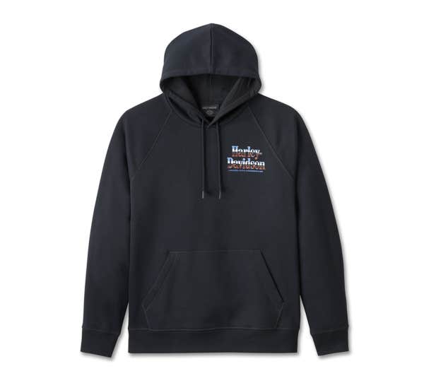 HARLEY-DAVIDSON MENS LOADED WITH HORSEPOWER RAGLAN HOODIE