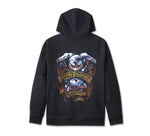 HARLEY-DAVIDSON MENS LOADED WITH HORSEPOWER RAGLAN HOODIE