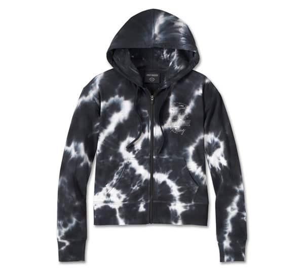 HARLEY-DAVIDSON WOMENS BAR & SHIELD TIE DYE HOODIE