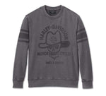HARLEY-DAVIDSON MENS COWBOY RIDER FRENCH TERRY CREWNECK
